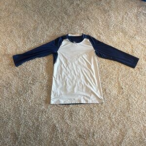 Nike Pro MLB 3/4 Sleeve Mens Small Navy/Gray